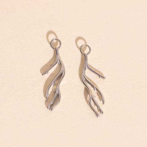 Coral Huggie Hoop Charms