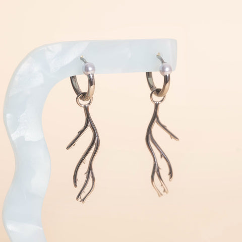 Coral Huggie Hoop Charms