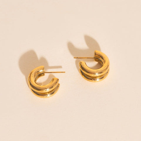 Chunky Crescent Stud Earrings