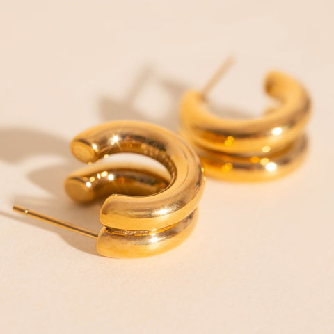 Chunky Crescent Stud Earrings