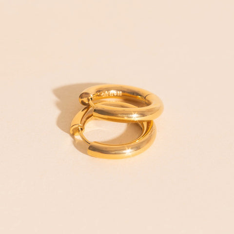 Titanium Chunky Rounded Huggie Hoop Earrings