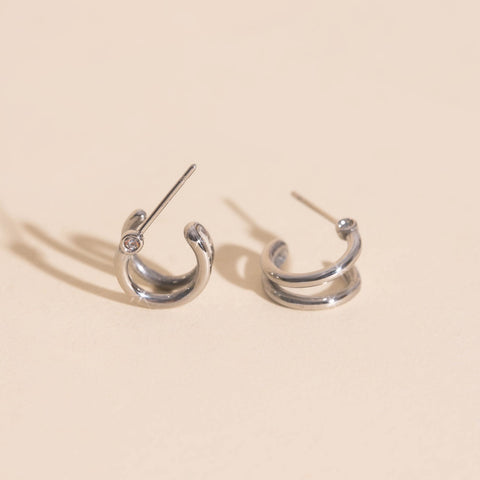 Mini Loop Stud Earrings