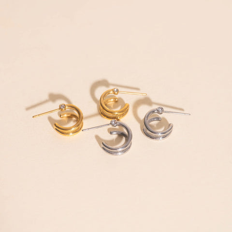 Mini Loop Stud Earrings