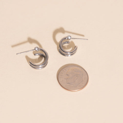 Mini Loop Stud Earrings