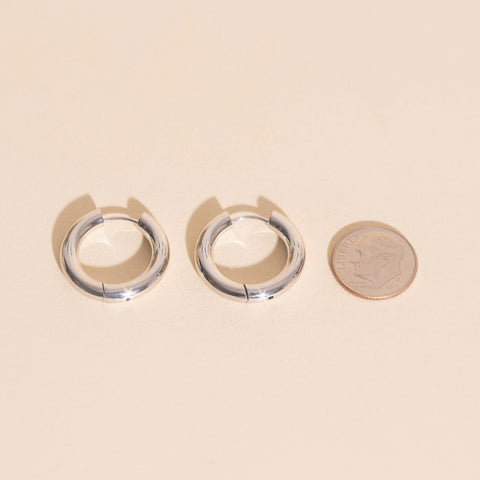 Titanium Chunky Rounded Huggie Hoop Earrings