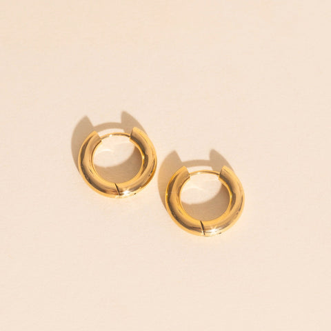 Titanium Chunky Rounded Huggie Hoop Earrings