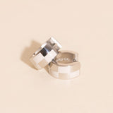 Checkered Rounded Super Chunky Huggie Hoop Earrings