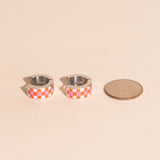 Miami Checkered Super Chunky Huggie Hoop Earrings
