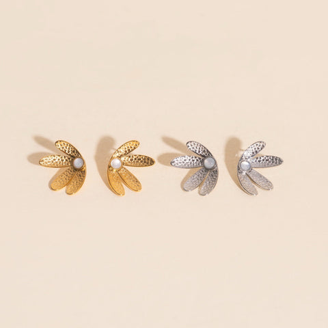 Mini Half Bloomed Stud Earrings