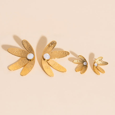 Mini Half Bloomed Stud Earrings