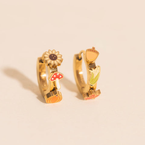 Fall 3D Huggie Hoop Earrings