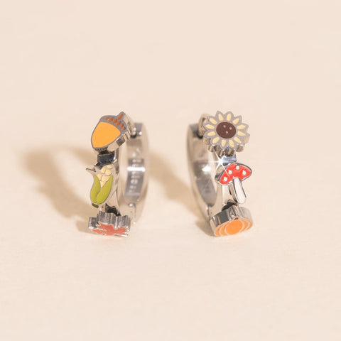 Fall 3D Huggie Hoop Earrings