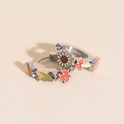 Fall 3D Huggie Hoop Earrings