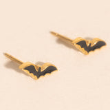 Black Bat Stud Earrings