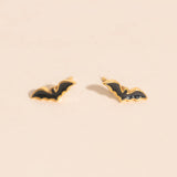 Black Bat Stud Earrings