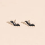 Black Bat Stud Earrings