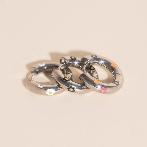 Daisy Chunky Rounded Huggie Hoop Earrings