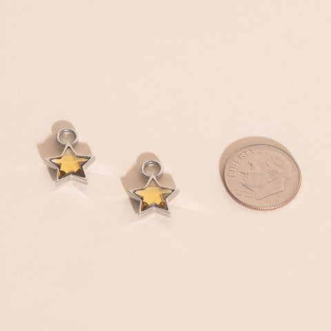 Shiny Star Huggie Hoop Charms