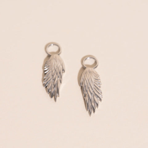 Wing Chunky Huggie Hoop Charms