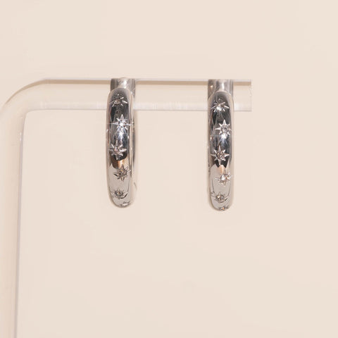 Starburst Chunky Rounded Huggie Hoop Earrings