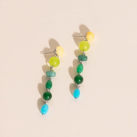 Beaded Dangle Stud Earrings