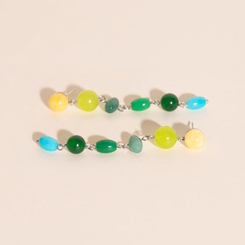 Beaded Dangle Stud Earrings