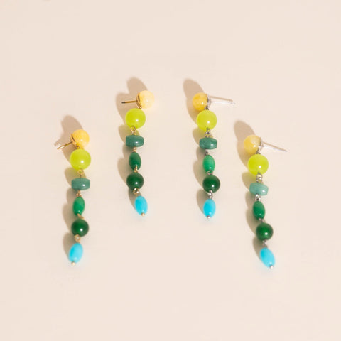 Beaded Dangle Stud Earrings