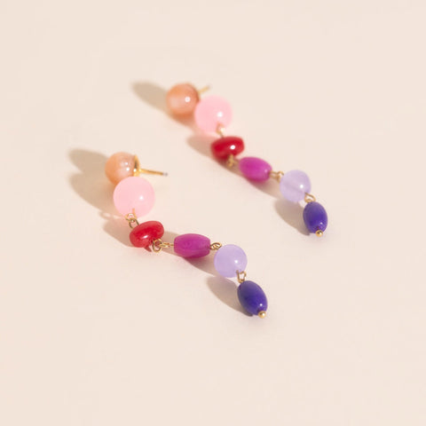 Beaded Dangle Stud Earrings