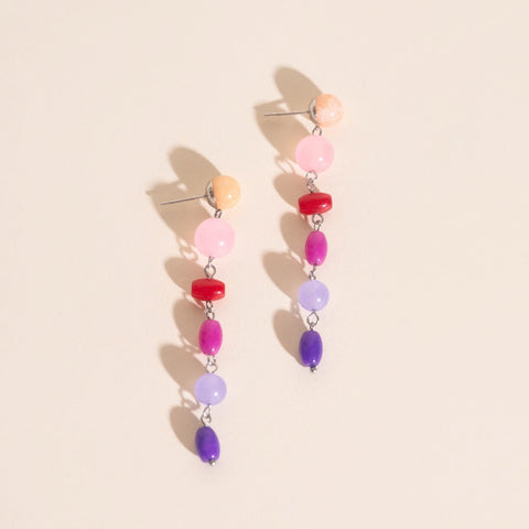 Beaded Dangle Stud Earrings