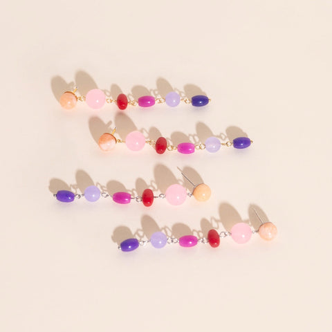 Beaded Dangle Stud Earrings