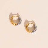 Rope Chunky Rounded Huggie Hoop Earrings