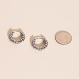 Rope Chunky Rounded Huggie Hoop Earrings