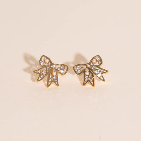 Luxe Ribbon Bow Stud Earrings