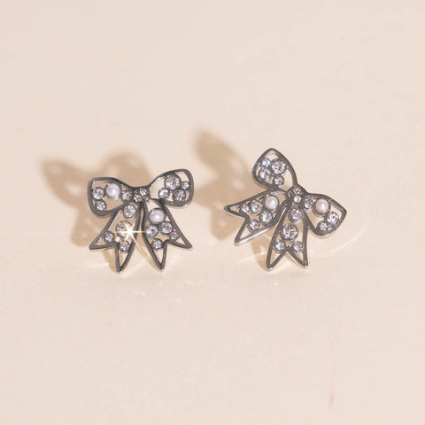 Luxe Ribbon Bow Stud Earrings