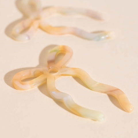 Iridescent Acrylic Bow Hoop Charms