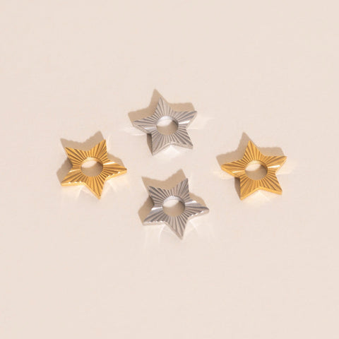 Winter Star Chunky Huggie Hoop Charms
