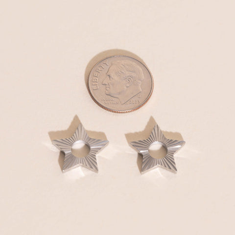 Winter Star Chunky Huggie Hoop Charms