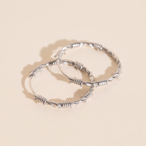 Barbed Wire Huggie Hoop Earrings