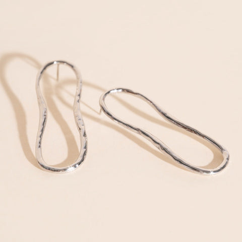 Hammered Oval Stud Earrings