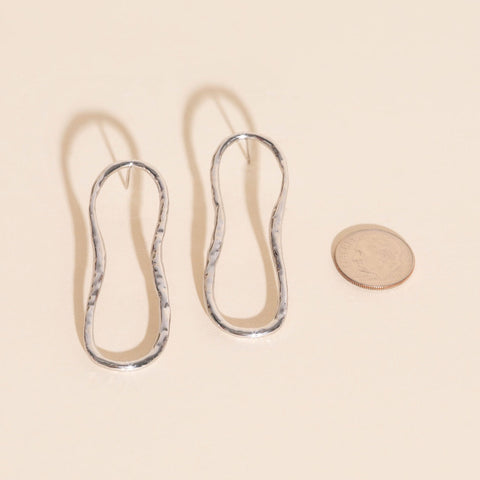 Hammered Oval Stud Earrings