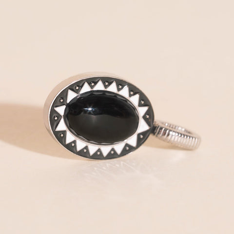 Black Stone Necklace Charm