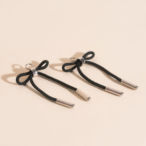 Bowtie Chunky Huggie Hoop Charms