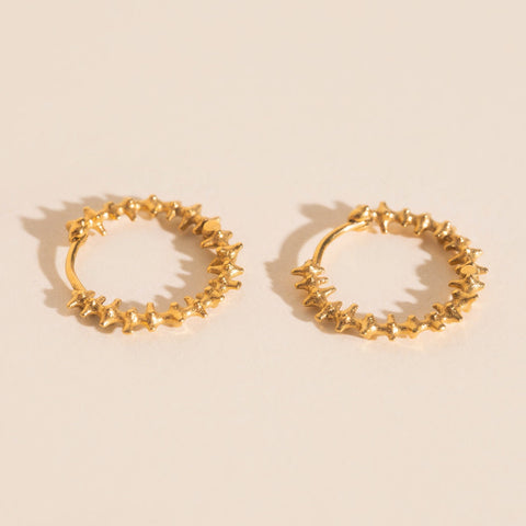 Spiky Huggie Hoop Earrings