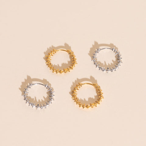 Spiky Huggie Hoop Earrings