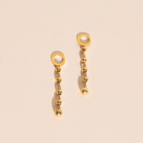 Beaded Metal Chain Chunky Huggie Hoop Charms