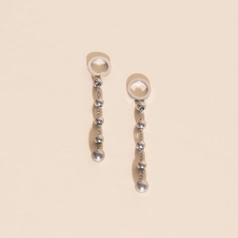 Beaded Metal Chain Chunky Huggie Hoop Charms