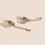 Beaded Metal Chain Chunky Huggie Hoop Charms