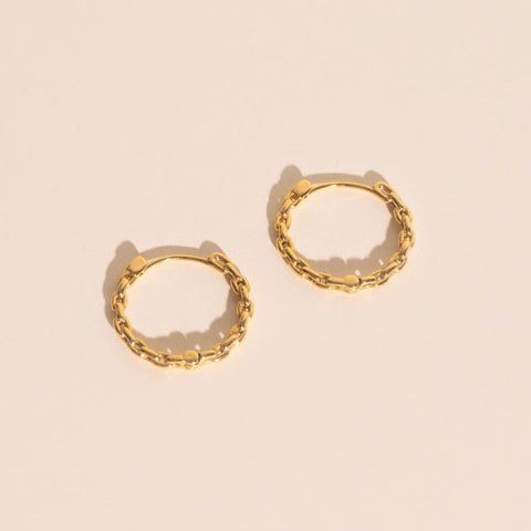 Chain Huggie Hoop Earrings