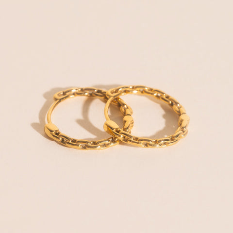 Chain Huggie Hoop Earrings