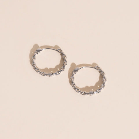 Chain Huggie Hoop Earrings